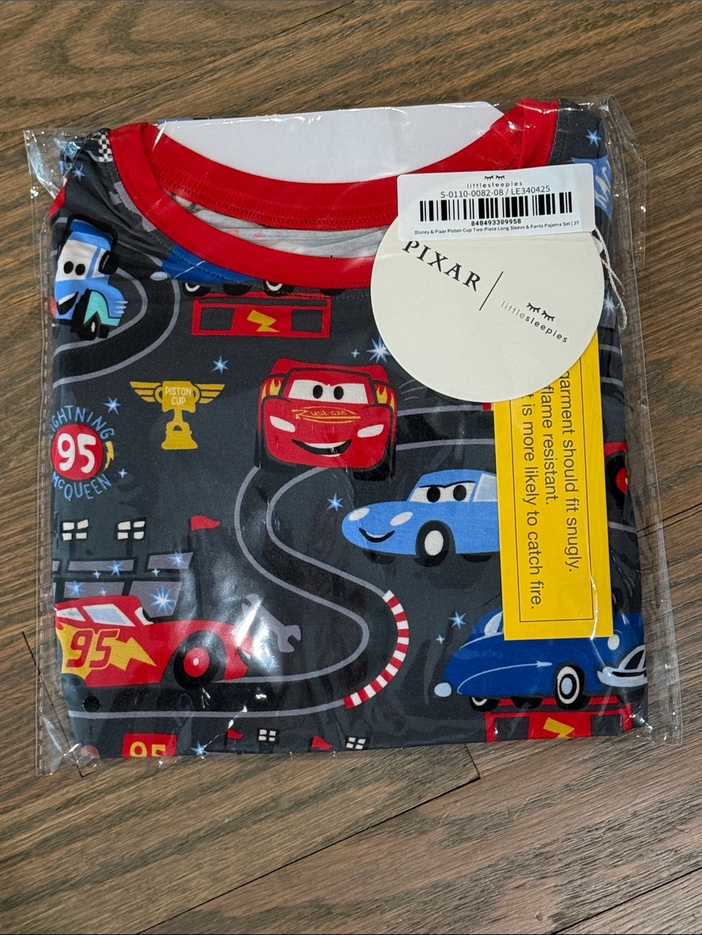 Little Sleepies Pixar Lightning McQueen Car Print Pajama Top - Red, Blue, Black